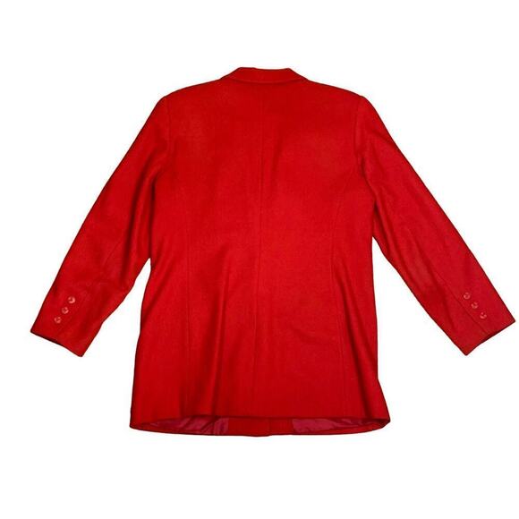 David Benjamin Vintage Red Boxy Oversized 100% Wool Blazer - Size 14 - Picture 2 of 6